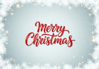 Merry christmas holiday greeting with snow and sparkles