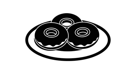 Enjoy delicious donuts with chocolate frosting on a plate for dessert