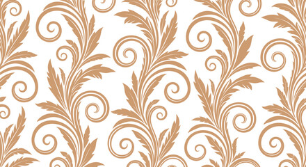 Elegant floral pattern with swirling vintage design for backgrounds