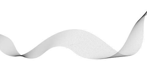 Abstract ribbon wave in grayscale, minimalist and modern design with elegance and motion. A graphic of a flowing ribbon, with a subtle 3D effect