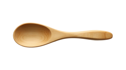 Small wooden spoon isolated on transparent background