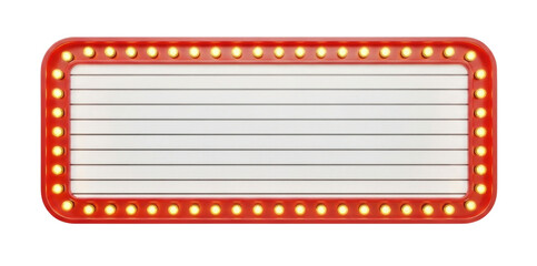 Retro marquee sign blank white screen transparent background cutout png