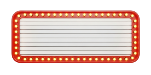 Retro marquee sign blank white screen transparent background cutout png