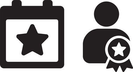 Reward calendar icon in bold vector style, perfect for scheduling, milestones, achievements and planning themes.