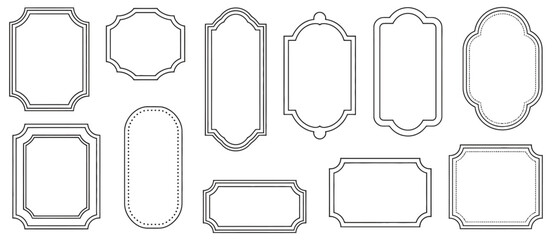 elegant vintage classic frames and decorative retro labels collection isolated on white background, featuring ornate designs for invitations, branding, packaging, stationery, and sophisticated graphic