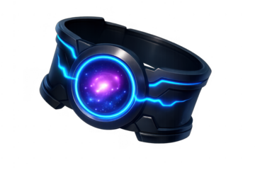 Sci-fi futuristic belt displaying cosmic energy core