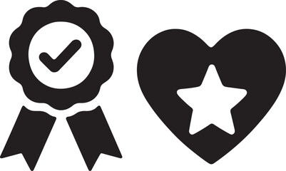 Completion badge icon in bold vector style, ideal for achievement, success, milestone, and reward themes.