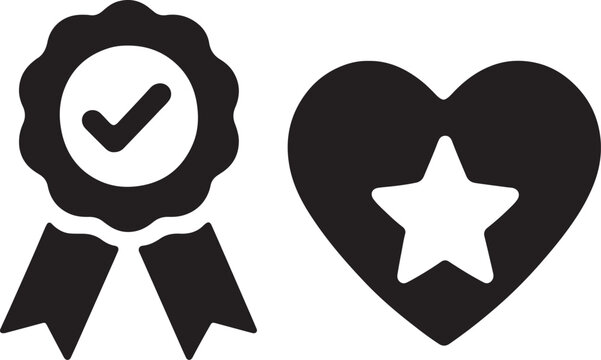 Completion badge icon in bold vector style, ideal for achievement, success, milestone, and reward themes.