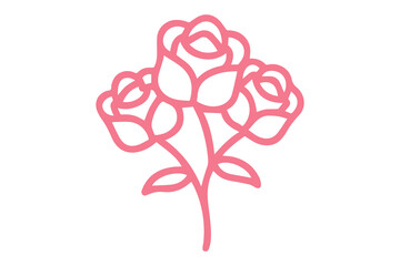 Red outline of three roses on a black background flower flowers