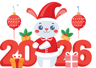 Rabbit 2026 new year christmas holiday