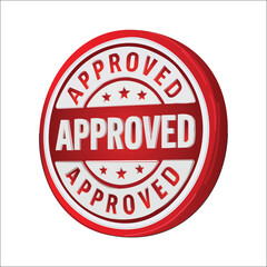 approved red rubber stamp set vintage grunge style multiple angles