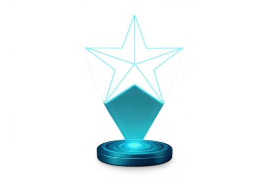 Star award hologram displaying futuristic technology concept - Powered by Adobe