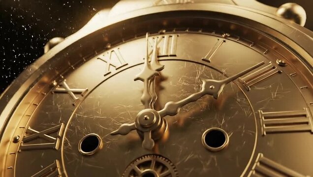 Golden Pocket Watch Exploding in Slow Motion.