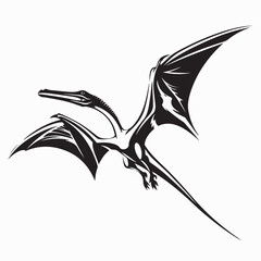 Pterodactylus Flying Prehistoric Creature Vector on white background