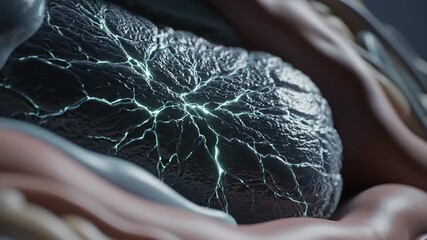 Human brain with visible cerebral veins. Brain anatomy. Medical imaging. Neurological illustration. Brain structure. Cerebral vasculature. Detailed brain scan. Diagnostic imaging. Neurology.