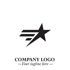 Minimalist Star Logo Symbol in Black on White Background &ndash; Modern Vector Shape for Branding & Design