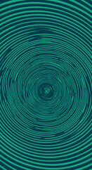 Mesmerizing abstract background with a hypnotic spiral of distorted teal lines, creating a digital whisking vortex effect for a modern design