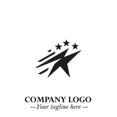 Minimalist Star Logo Symbol in Black on White Background &ndash; Modern Vector Shape for Branding & Design