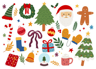 collection of christmas ornament illustration