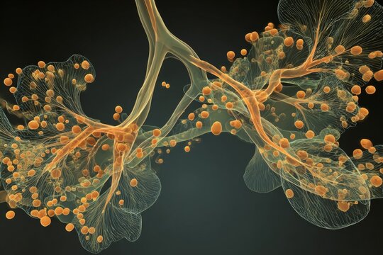 GABAergic Inhibition: Image depicting GABAergic neurotransmission and its inhibitory effect on certain respiratory functions.