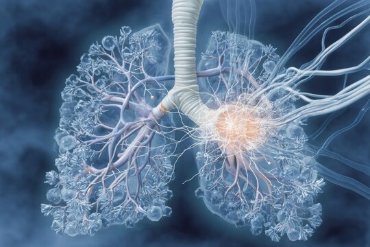 GABAergic Inhibition: Image depicting GABAergic neurotransmission and its inhibitory effect on certain respiratory functions.