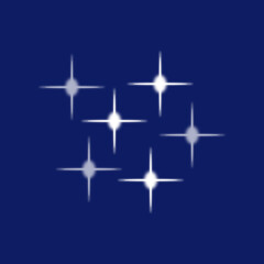 Obraz premium Cluster of white stars on dark blue background