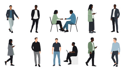 Fototapeta premium People Illustrations Diverse Poses and Activities