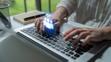 Concept of a digital human resources platform for workforce management. An applicant tracking system helps in team building by organizing employee and candidate profiles. Fermion