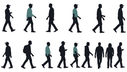 People Walking Silhouettes A Diverse Collection of Figures in Motion