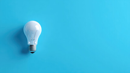Light bulb idea concept innovation creativity floating isolated blue background inspiration