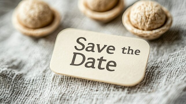 Elegant save the date announcement with walnuts for a rustic wedding invitation or party celebration, perfect for sharing special moments with loved ones - Powered by Adobe