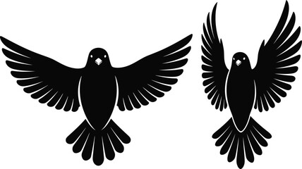 Obraz premium Black birds flying vector illustration bird silhouette design graphic eps