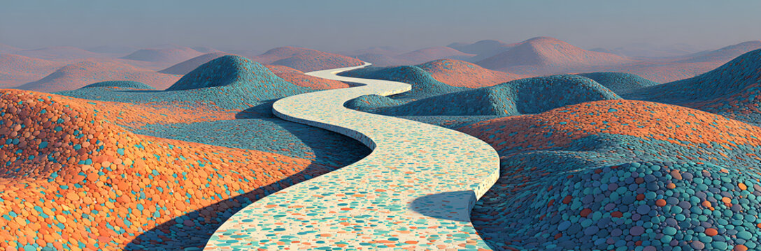 Dotted path with points