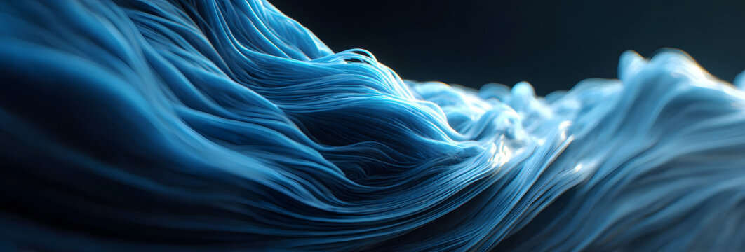 Ray of blue light tracing the movement.