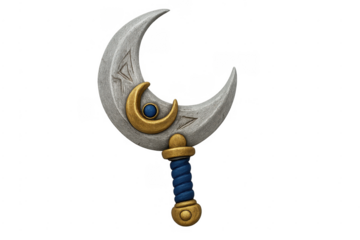 Fantasy moon dagger with magical rune symbols