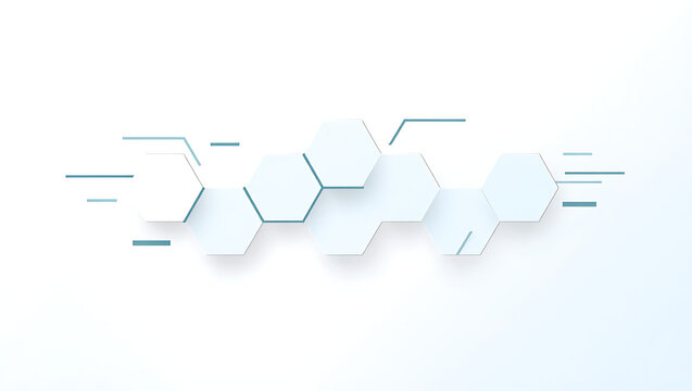 Abstract futuristic hexagon shape pattern isolated on white background