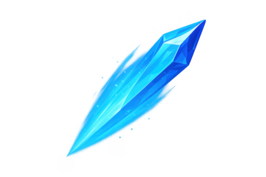 Blue ice crystal magic spell casting projectile