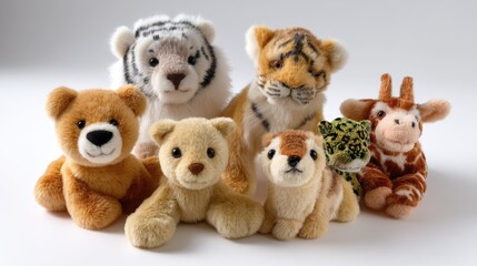 Cute Plush Animal Toys Collection Featuring Various Wildlife Creatures for Kids and Decor