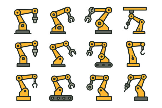 Silhouette collection of construction tools in a simple vector icon set