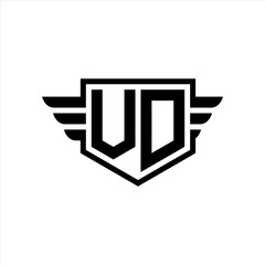 VD Logo vector image of initial shield with wing outline and simple shield