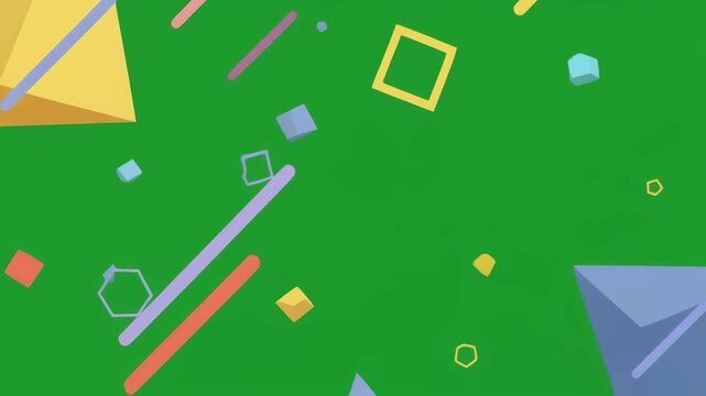Dynamic Abstract Geometric Shapes Animation on Green Screen