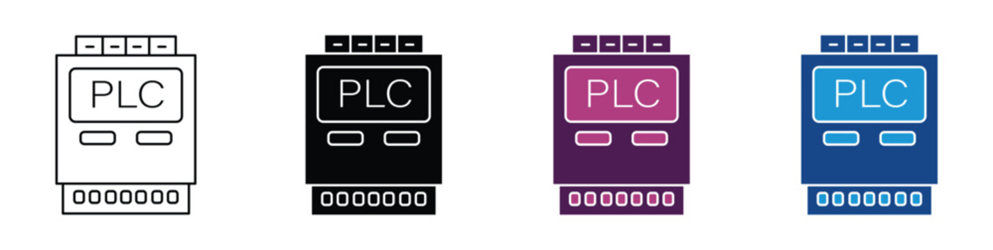 PLC vector icon set collection. Vector illustration.