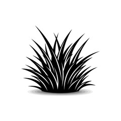 Fototapeta premium Black silhouette of a clump of grass, simple vector design for nature element vector illustration