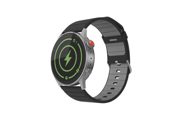 Transparent smartwatch icon round face lightning surreal fantasy wearable tech design symbol