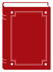 シックな赤系のクラシックなハードカバーの本イラスト。ベクター素材。図書館のイベントや読書会のフライヤーの背景などに最適。手書き風の描線で温かさを表現。ベクターの場合装飾のラインは簡単に削除可能。