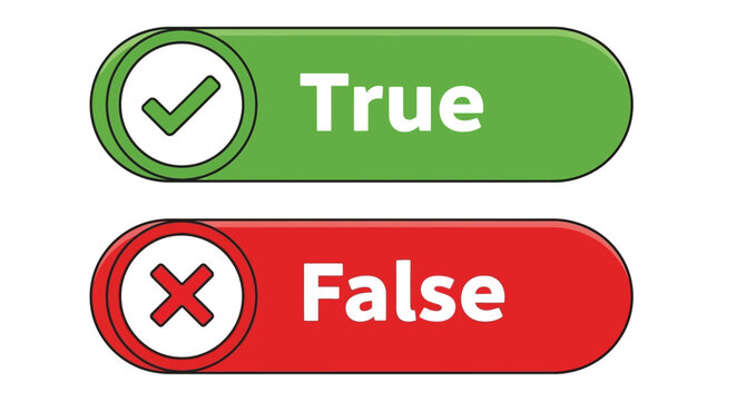 True or false vector graphic design for quiz and survey choices