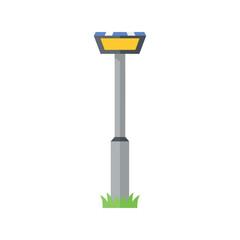 Flat design solar garden light icon   sustainable pathway lamp vector