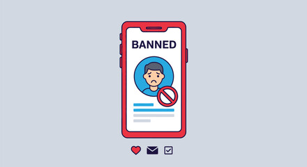 Banned account illustration social media platform restriction