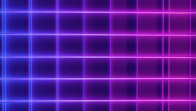 Abstract neon grid background with blue and magenta glowing lines