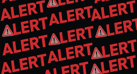 Alert warning sign background red and black attention danger